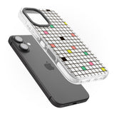 iPhone 16 Pro Max Vibrant Clear Geometric Grid Black Impact Phone Case