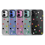 iPhone 16 Pro Max Vibrant Clear Geometric Grid Black Impact Phone Case