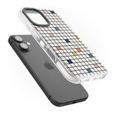 iPhone 16 Pro Max Earthtone Clear Geometric Grid Black Impact Phone Case