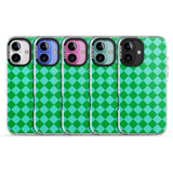 iPhone 16 Pro Max Retro Green Diamond Plaid Black Impact Phone Case