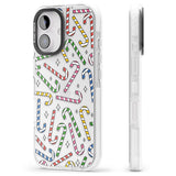 iPhone 16 Pro Max Colourful Stars & Candy Canes Black Impact Phone Case