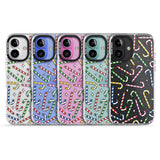 iPhone 16 Pro Max Colourful Stars & Candy Canes Black Impact Phone Case