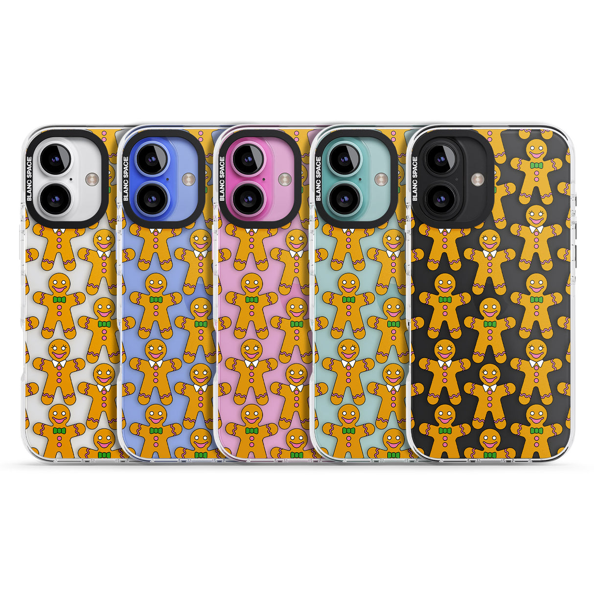 iPhone 16 Pro Max Gingerbread Cookie Pattern Black Impact Phone Case