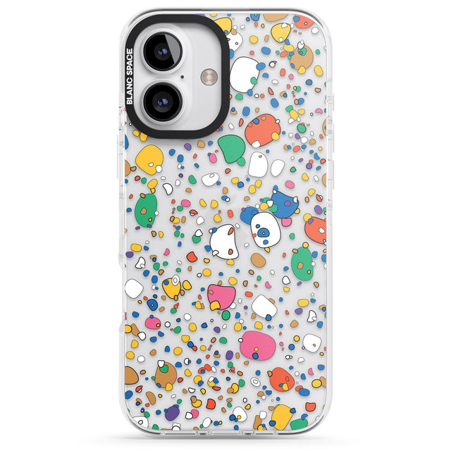 iPhone 16 Pro Max Colourful Confetti Pebbles Black Impact Phone Case