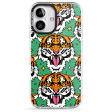 iPhone 16 Pro Max Fierce Jungle Tigers (Green) Black Impact Phone Case