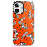 iPhone 16 Pro Max Colourful Crane Pattern (Orange) Black Impact Phone Case