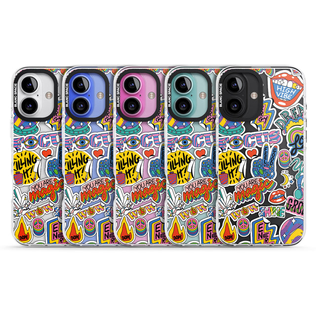 iPhone 16 Pro Max Magic Sticker Collage Black Impact Phone Case