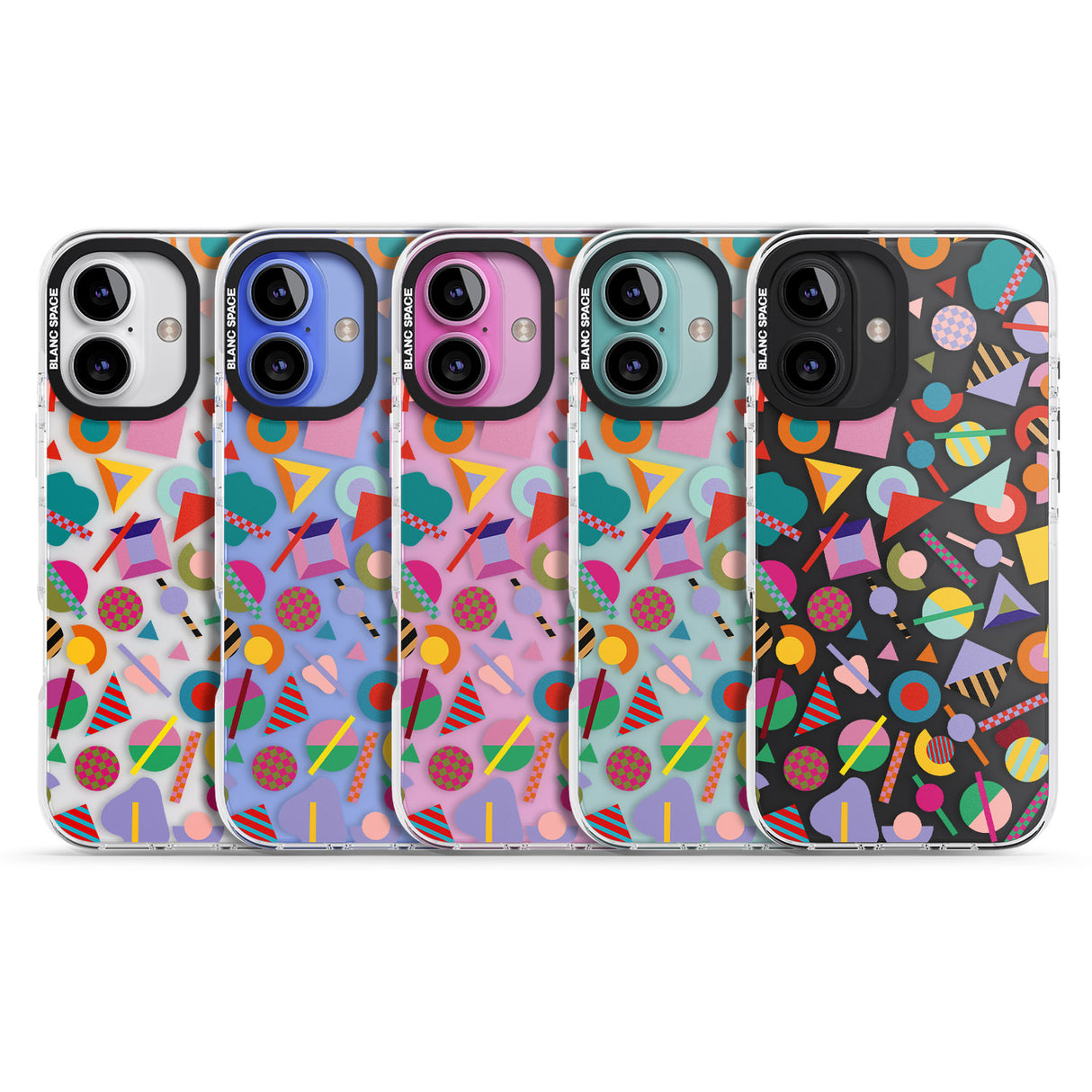 iPhone 16 Pro Max Retro Carnival Shapes Black Impact Phone Case