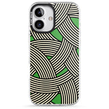 iPhone 16 Pro Max Green Optic Waves Black Impact Phone Case