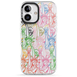 iPhone 16 Pro Max Multicolour Liberty Line Pattern Black Impact Phone Case