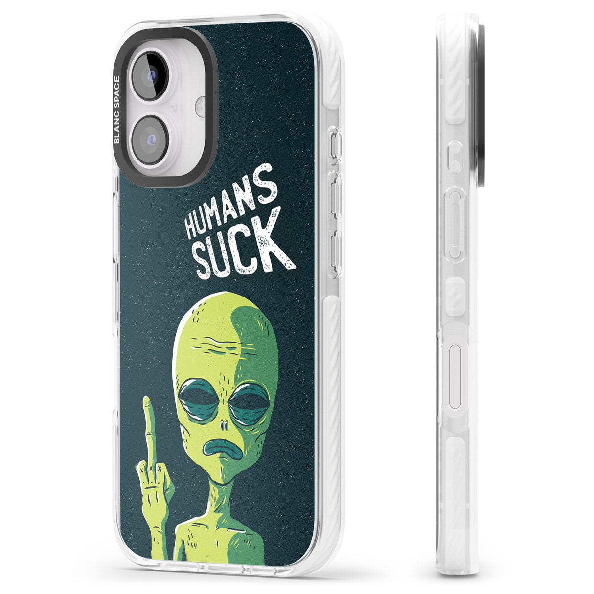 iPhone 16 Pro Max Humans Suck Alien Black Impact Phone Case