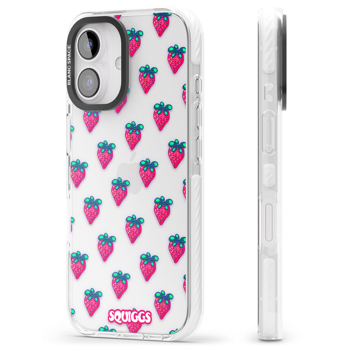 iPhone 16 Pro Max Strawberry Patch Black Impact Phone Case