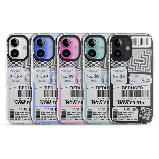 iPhone 16 Pro Max White Sticker Mix Black Impact Phone Case