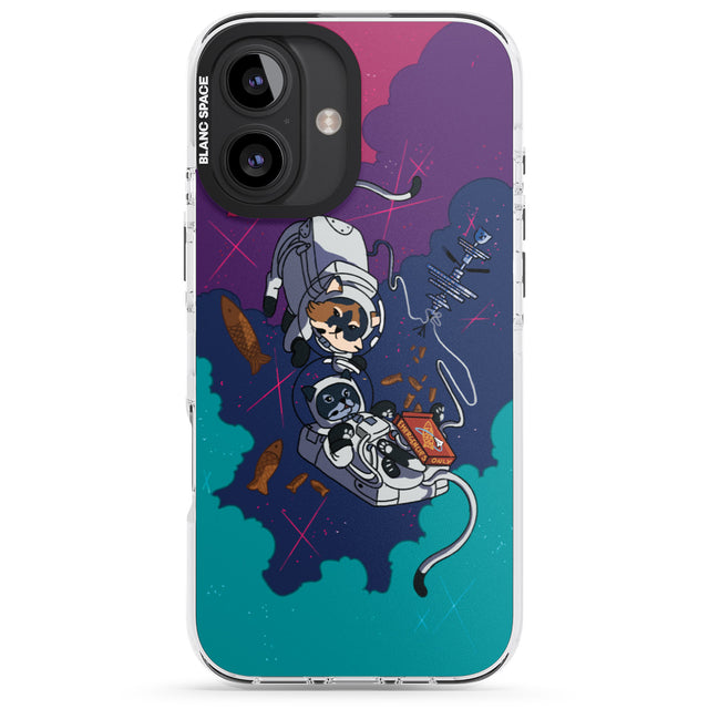 iPhone 16 Pro Max Cats In Space Black Impact Phone Case