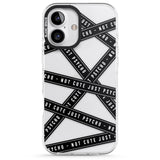 iPhone 16 Pro Max Caution Tape (Clear) Not Cute Just Psycho Black Impact Phone Case