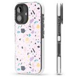 iPhone 16 Pro Max Pink, Purple & Turquoise Terrazzo Pattern Black Impact Phone Case