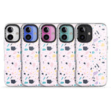 iPhone 16 Pro Max Pink, Purple & Turquoise Terrazzo Pattern Black Impact Phone Case