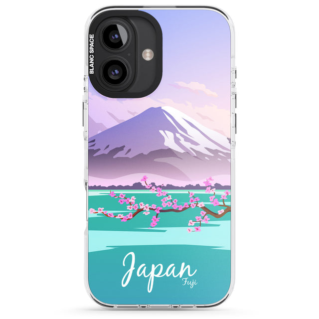 iPhone 16 Pro Max Vintage Travel Poster Japan Black Impact Phone Case