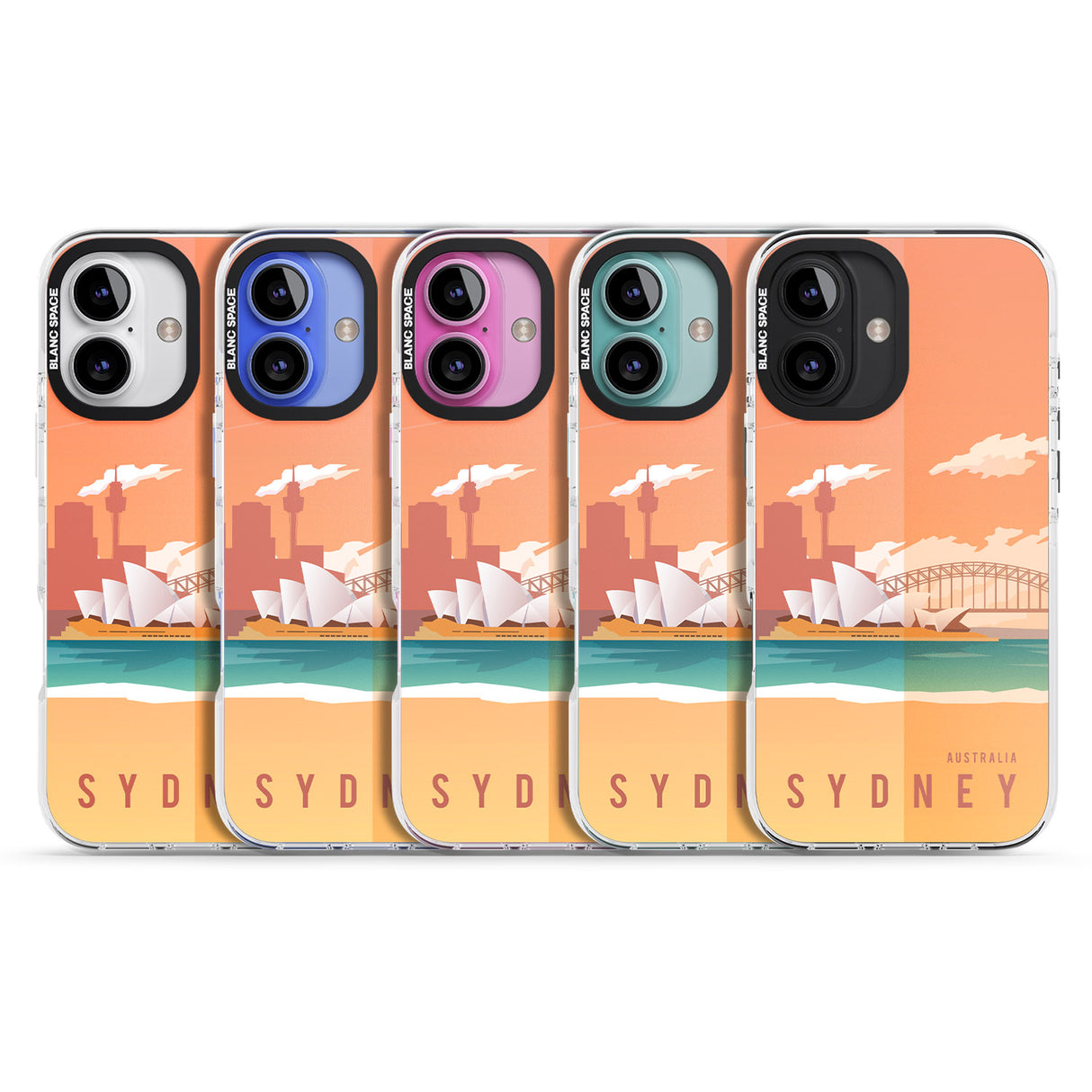 iPhone 16 Pro Max Vintage Travel Poster Sydney Black Impact Phone Case