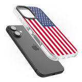 iPhone 16 Pro Max American Flag Black Impact Phone Case