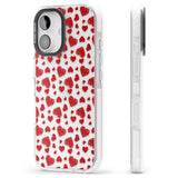 iPhone 16 Pro Max Sketched Heart Pattern Black Impact Phone Case