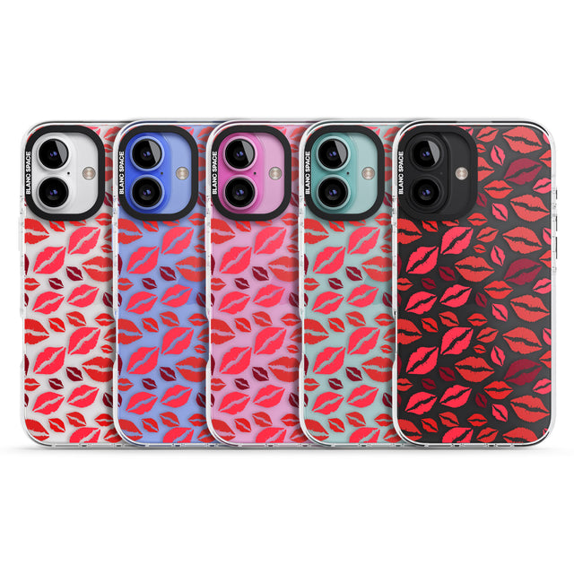 iPhone 16 Pro Max Lips Pattern Black Impact Phone Case