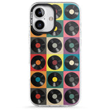 iPhone 16 Pro Max Vinyl Record Pattern Black Impact Phone Case