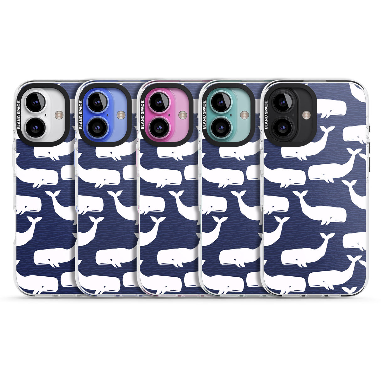 iPhone 16 Pro Max Cute Whales Black Impact Phone Case