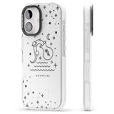 iPhone 16 Pro Max Aquarius Emblem - Transparent Design Black Impact Phone Case