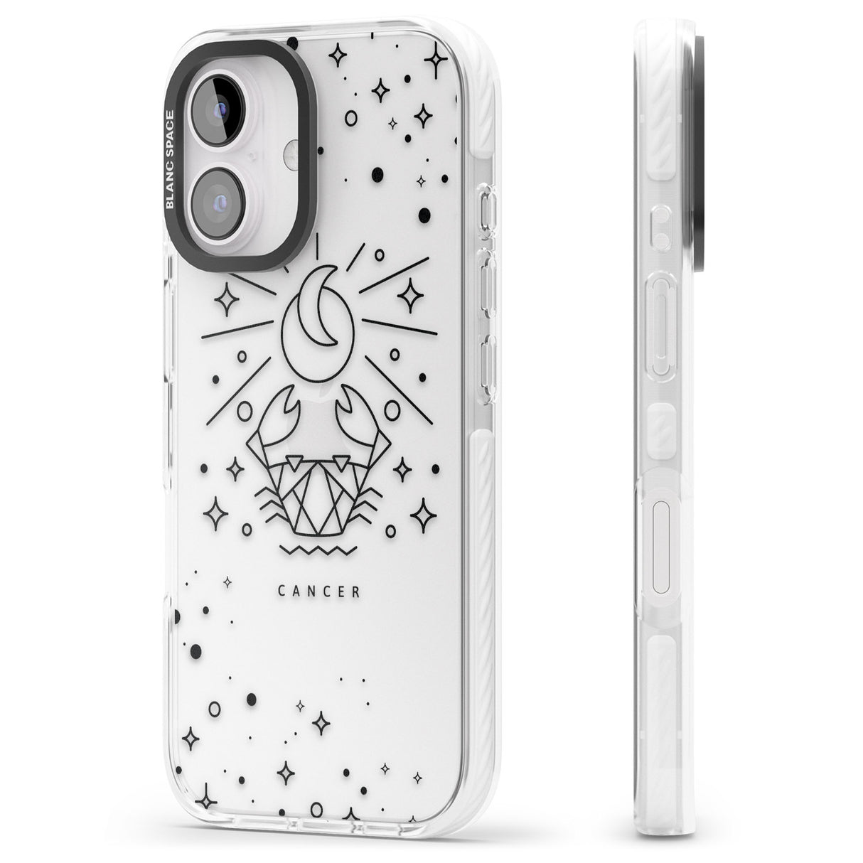 iPhone 16 Pro Max Cancer Emblem - Transparent Design Black Impact Phone Case