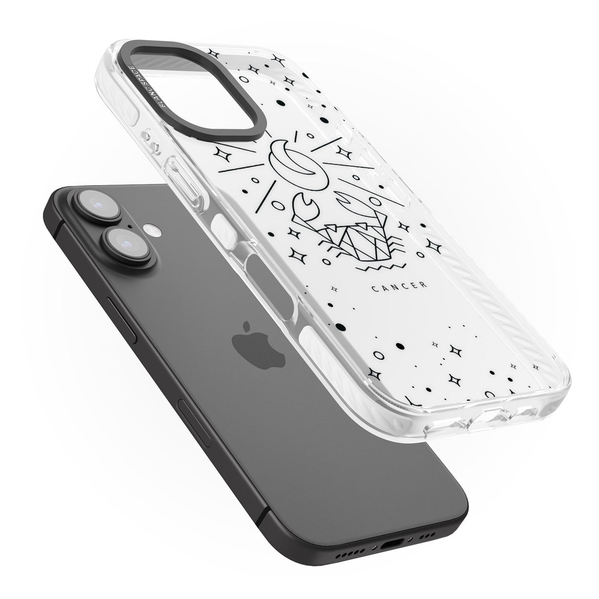 iPhone 16 Pro Max Cancer Emblem - Transparent Design Black Impact Phone Case