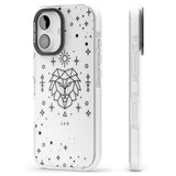 iPhone 16 Pro Max Leo Emblem - Transparent Design Black Impact Phone Case