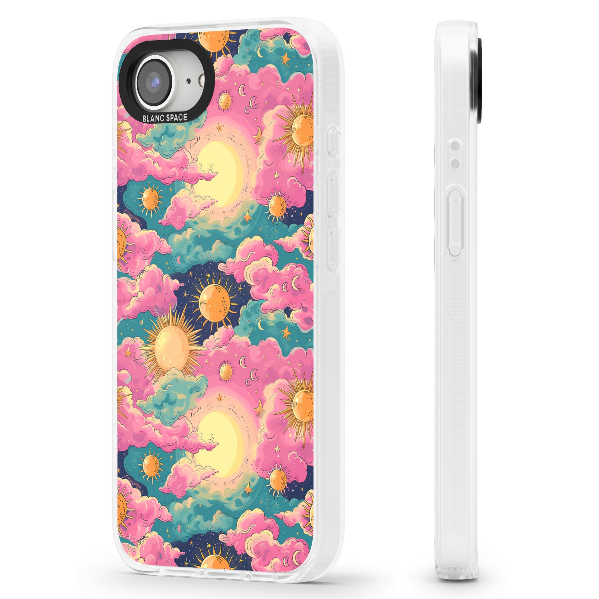 Starlight Clouds iPhone 16e Clear Case Impact Air - Blanc Space
