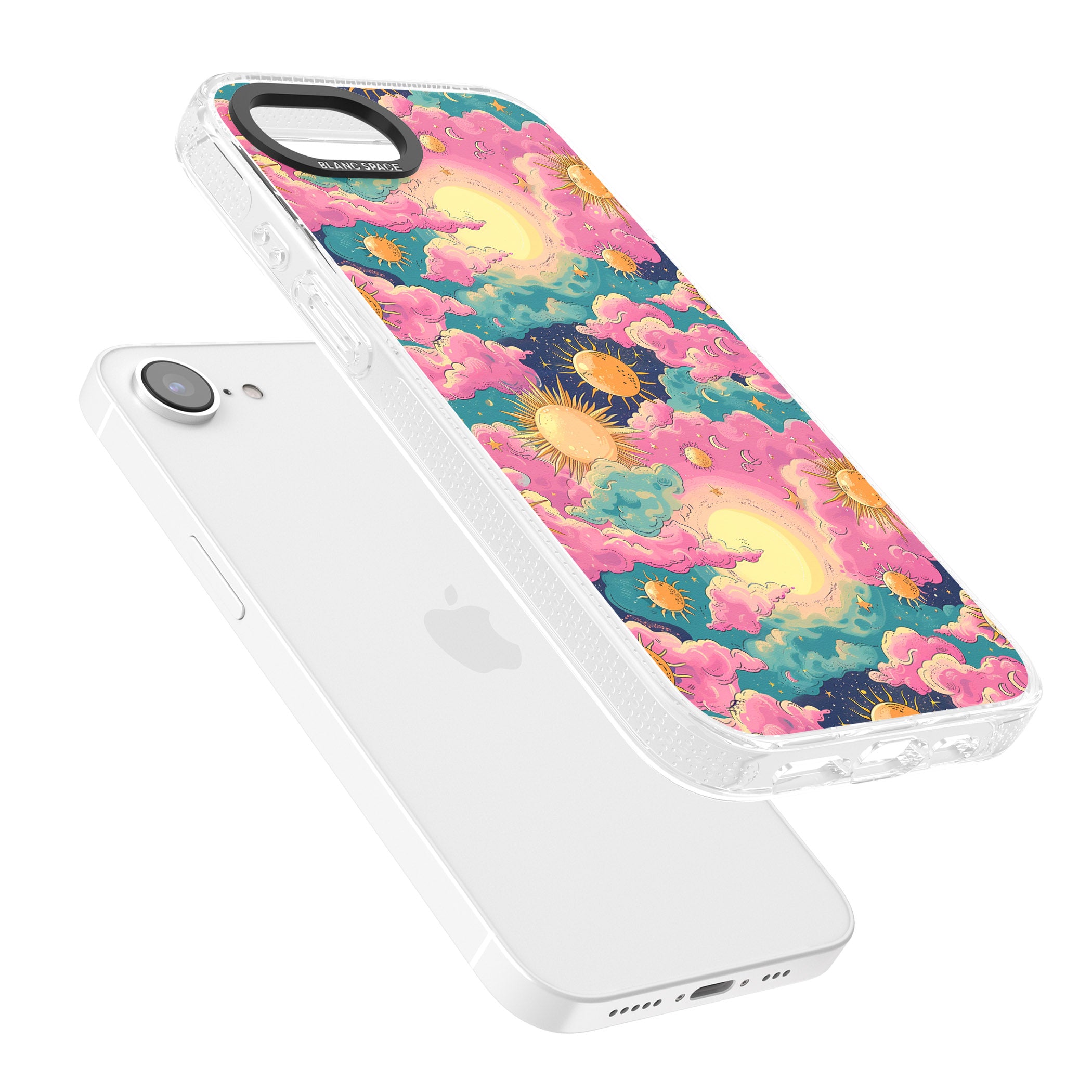 Starlight Clouds iPhone 16e Clear Case Impact Air - Blanc Space