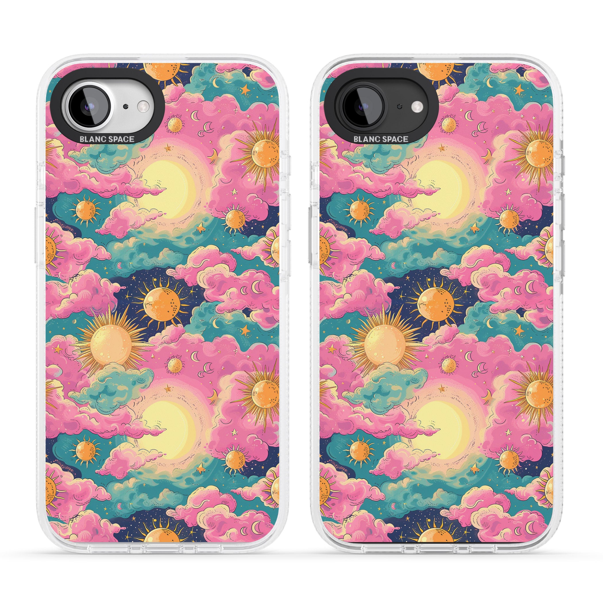 Starlight Clouds iPhone 16e Clear Case Impact Air - Blanc Space