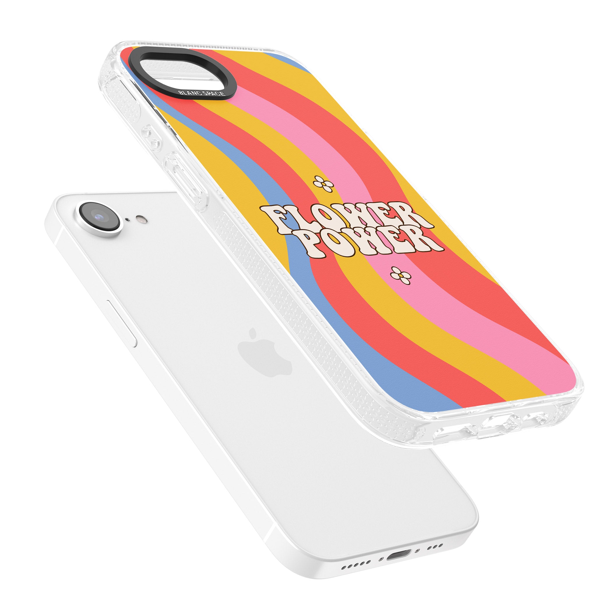 Melting Flower Power iPhone 16e Clear Case Impact Air - Blanc Space