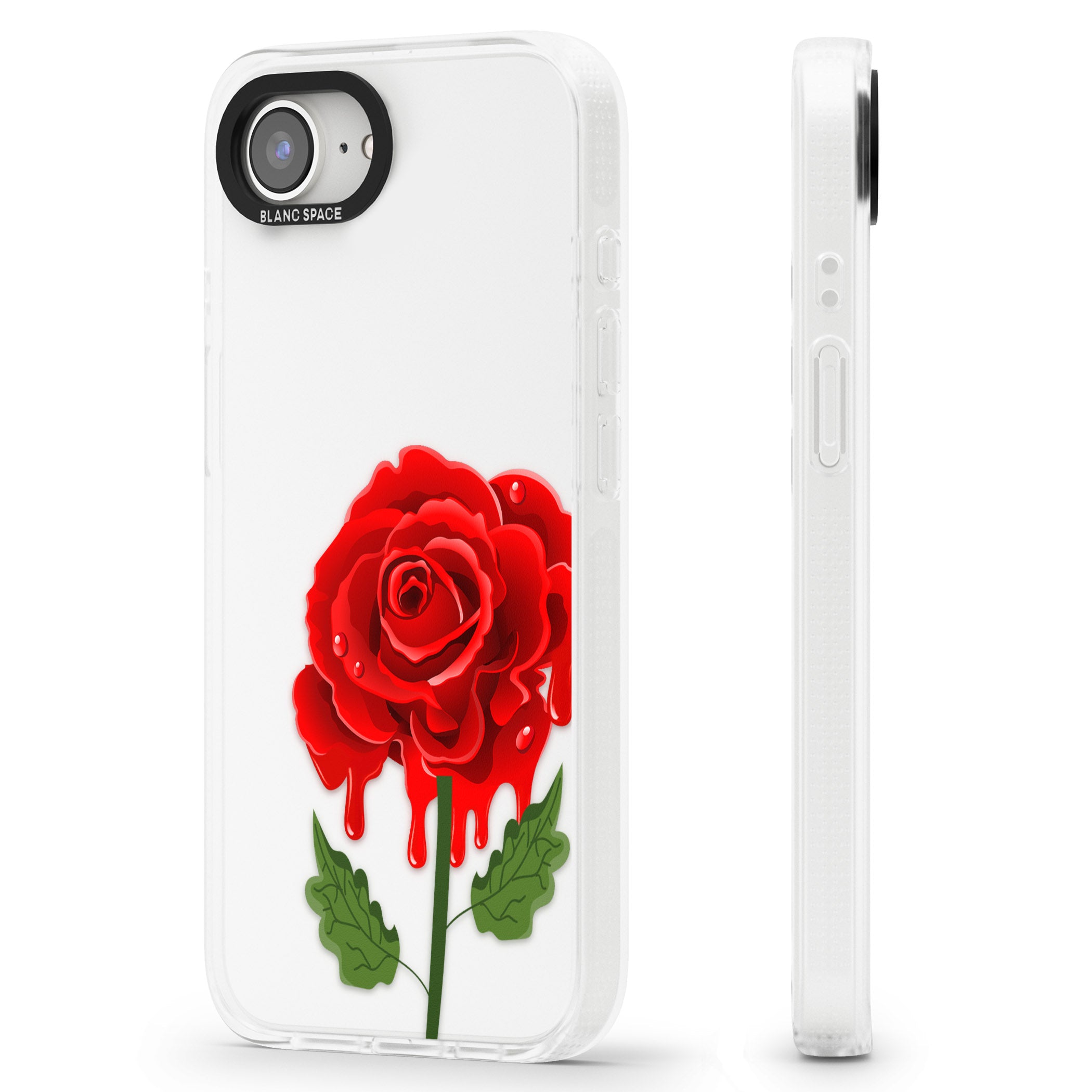 Melting Rose iPhone 16e Clear Case Impact Air - Blanc Space