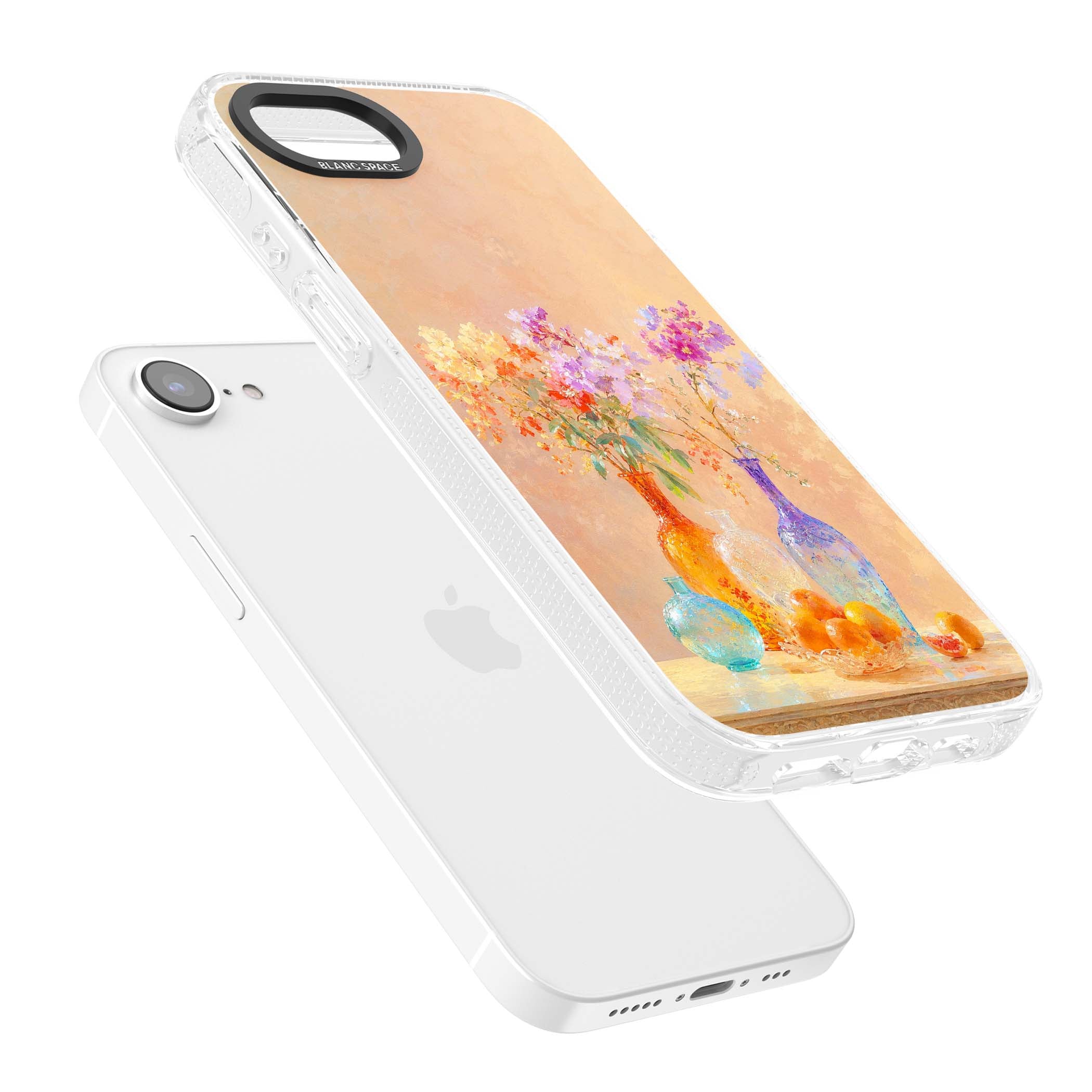 Peach Glass art iPhone case | Clear Case Impact Air case for iPhone 16e, iPhone 17e