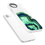 Neon Green & Blue Agate Crystal Transparent Design
