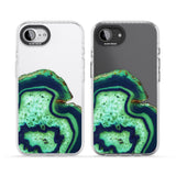 Neon Green & Blue Agate Crystal Transparent Design