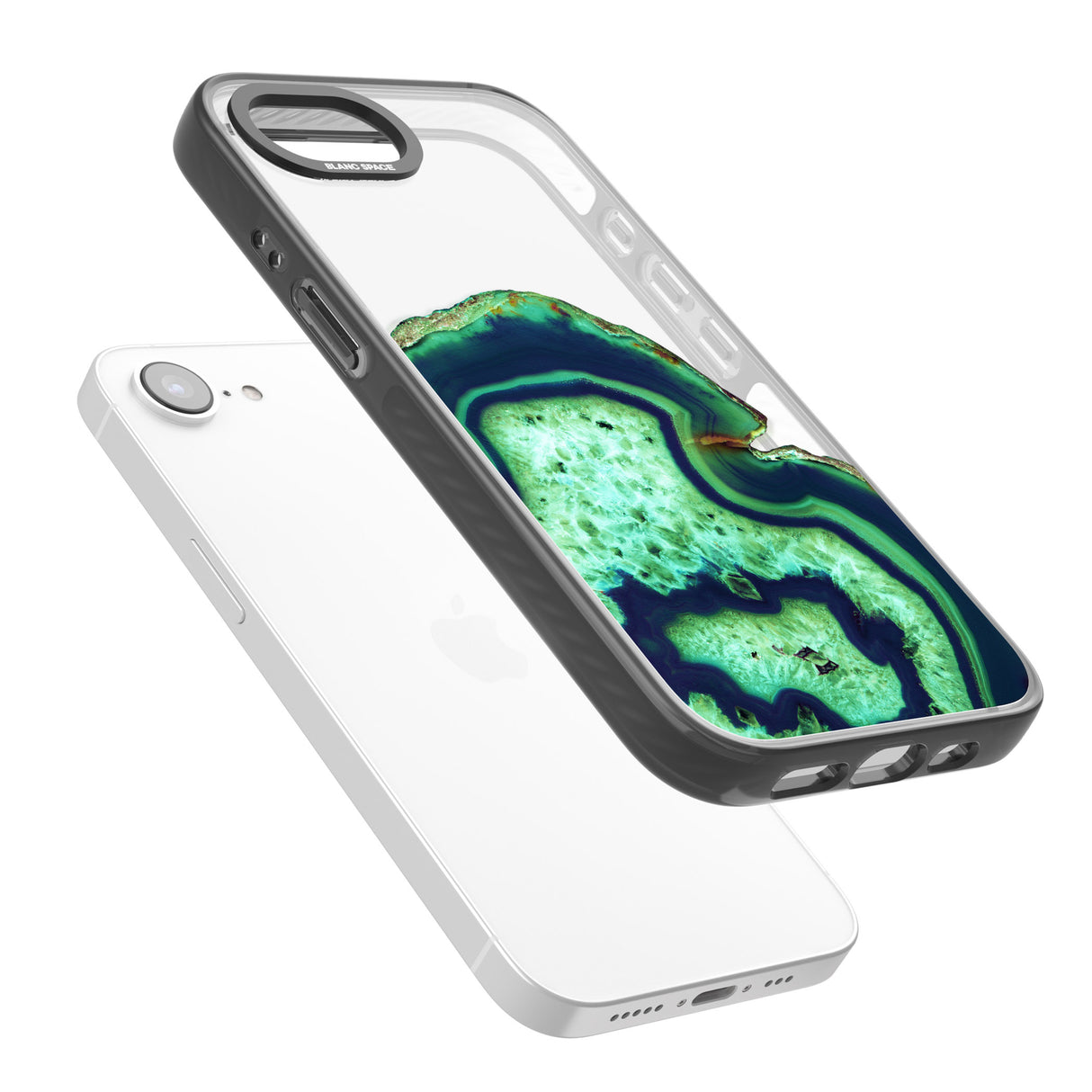 Neon Green & Blue Agate Crystal Transparent Design