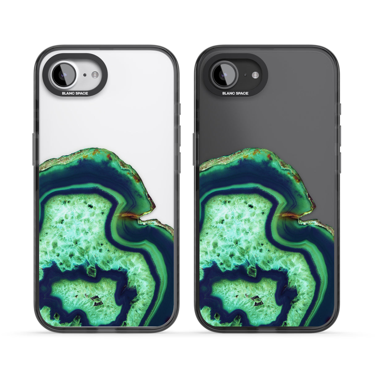 Neon Green & Blue Agate Crystal Transparent Design