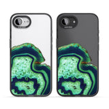 Neon Green & Blue Agate Crystal Transparent Design
