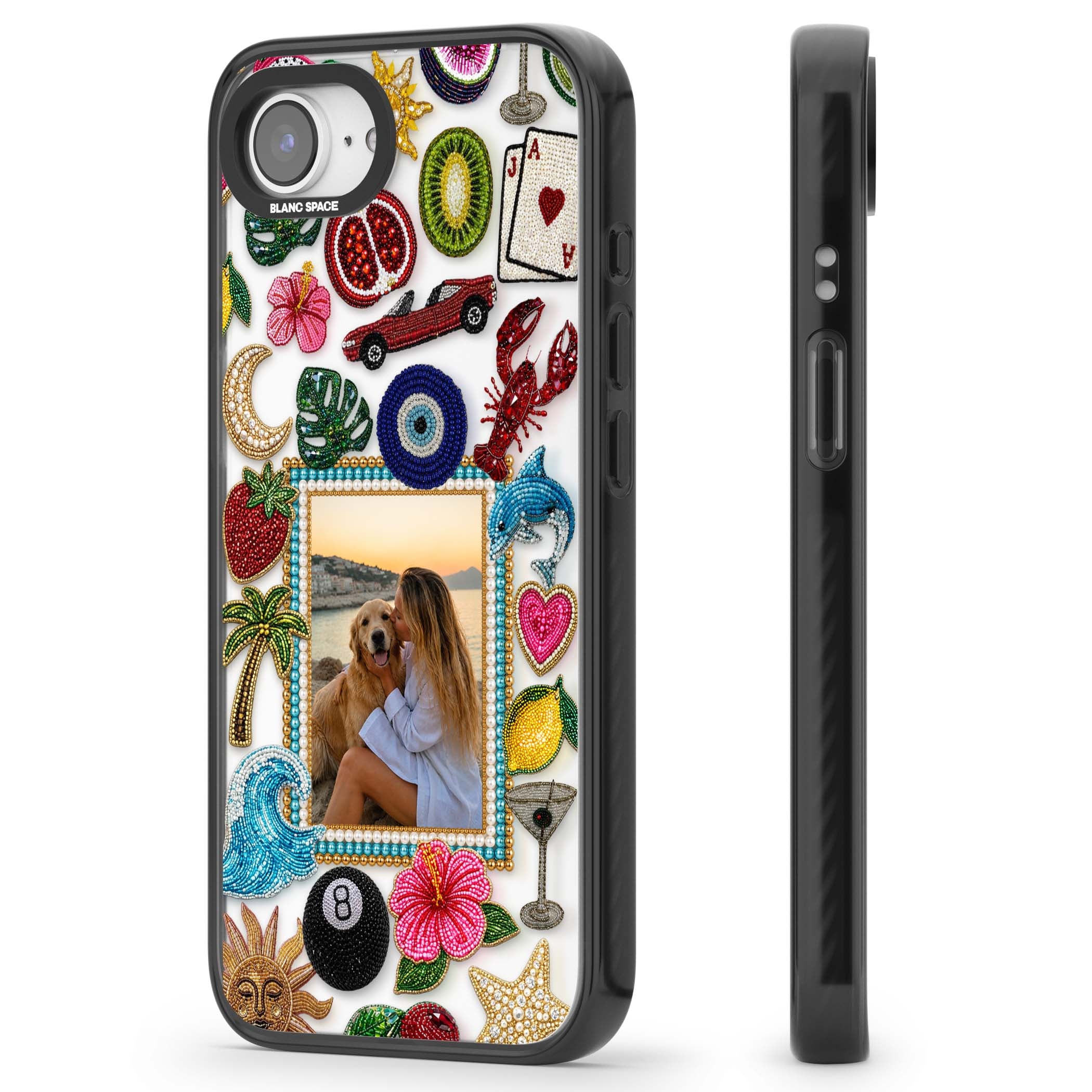 Beaded Photo coastal iPhone case | Black Impact case for iPhone 16e, iPhone 17e