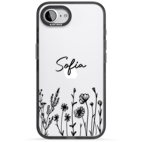 Personalised Black Wildflowers