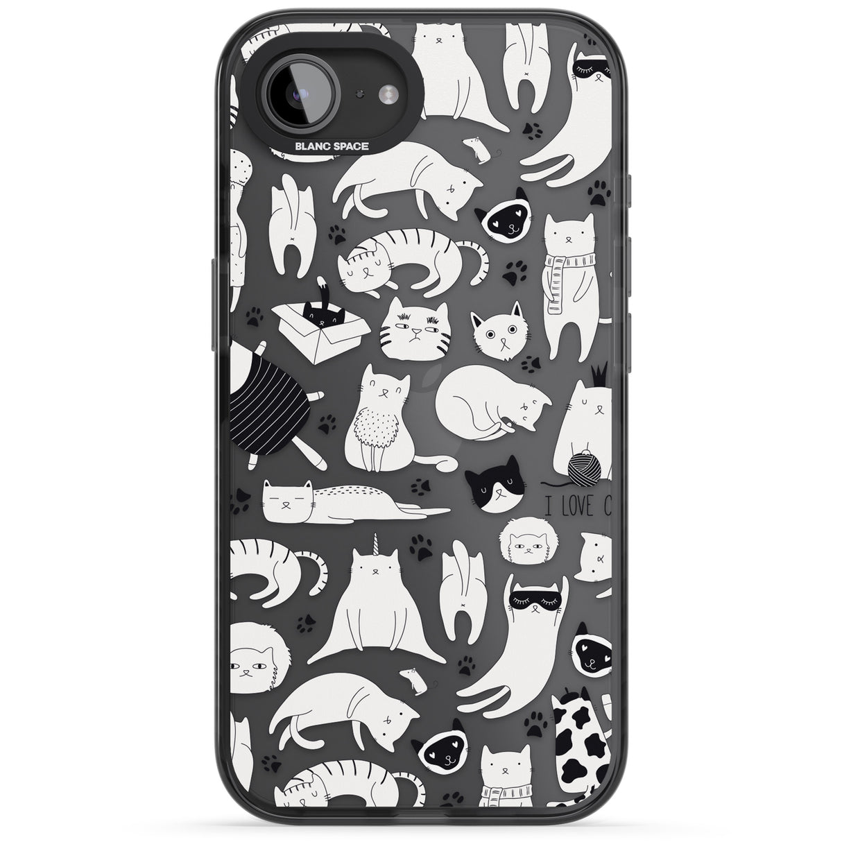 Cartoon Cat Collage - Black & White