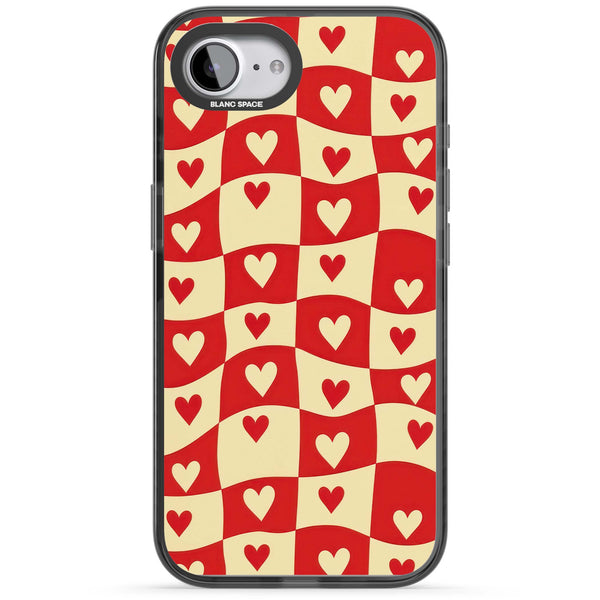Red Wavy Checked & Hearts