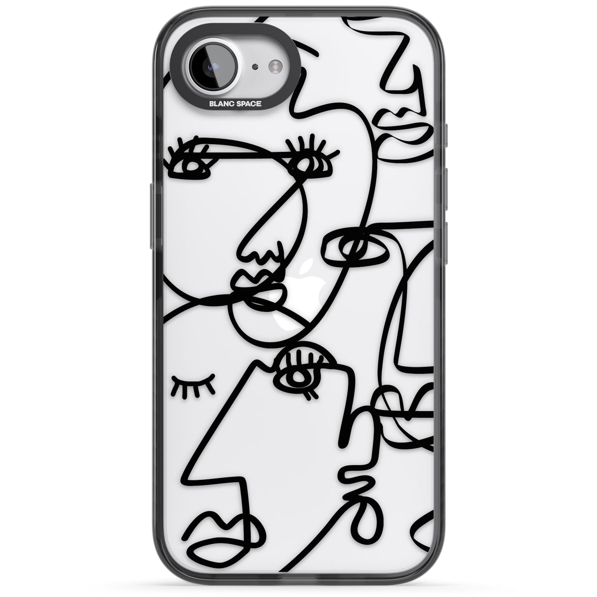 Abstract Continuous Line Faces Black on Clear