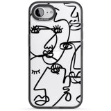 Abstract Continuous Line Faces Black on Clear
