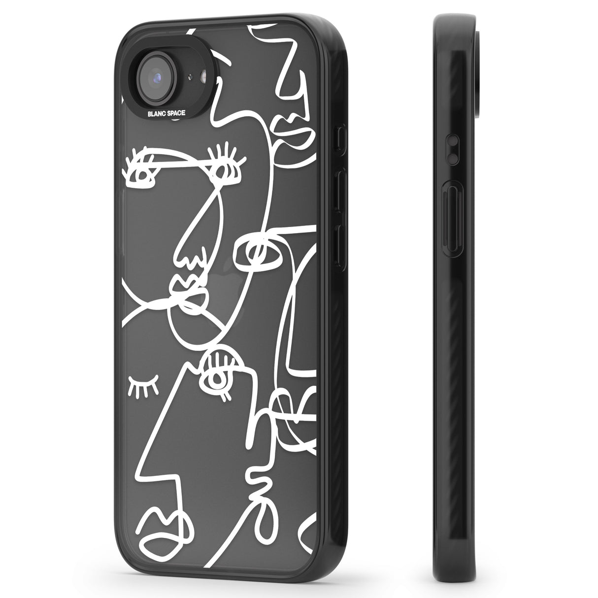 Abstract Continuous Line Faces White on Clear
